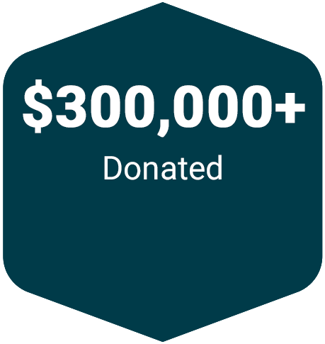 $300,000+ Donated